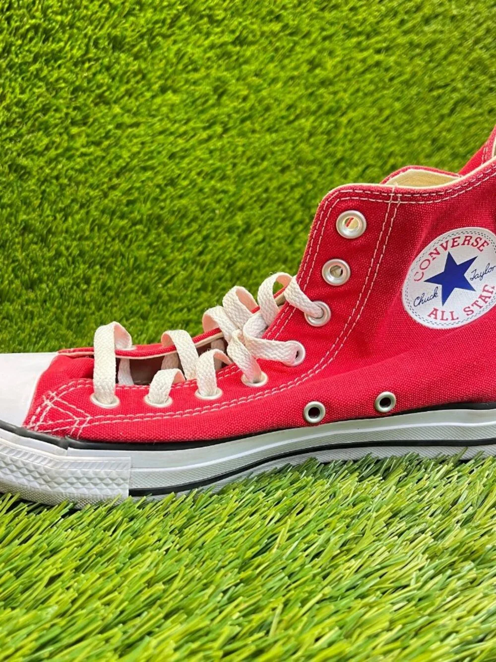 Converse Chuck Taylor All Star Hi Mens Size 8 Red White Athletic Shoes Sneakers - Picture 2 of 10